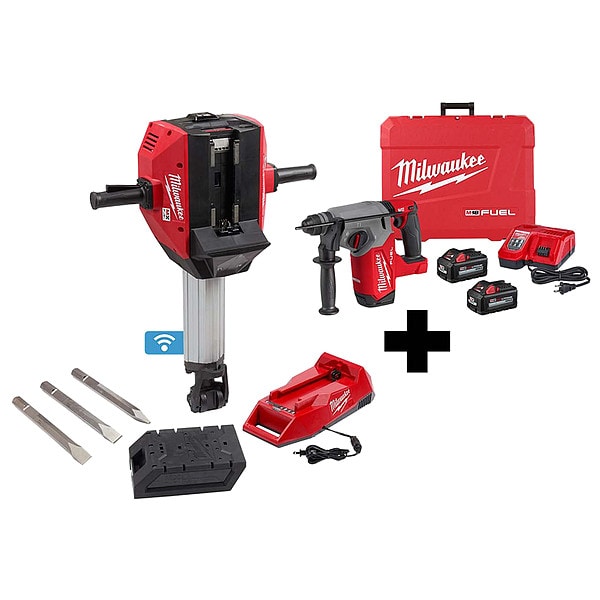 Milwaukee Tool MX Breaker Kit w M18 Rotary Hammer Kit - MXF368-1XC, 2912-22