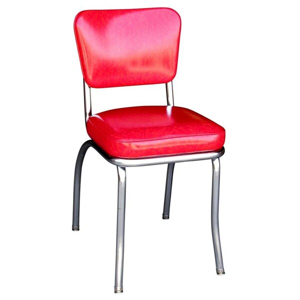 Richardson Seating Corp Richardson Seating Corp 4210CIR 4210 Diner Chair -Cracked Ice Red- with 2 in. Box Seat -  Chrome - Cracked Ice Red - 4210CIR