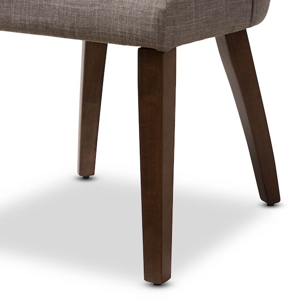 Baxton Studio Wesley Light Grey Upholstered Walnut Finished Wood Dining Chair, PK2 - 144-7945