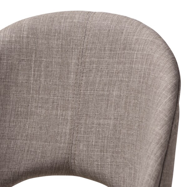 Baxton Studio Wesley Light Grey Upholstered Walnut Finished Wood Dining Chair, PK2 - 144-7945