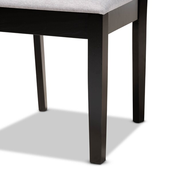 Baxton Studio Jackson Grey Upholstered and Espresso Wood 4-Piece Dining Chair Set - 166-10763