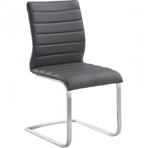 Armenartfurniture Fusion Contemporary Side Chair In Gray and Stainless Steel - LCFUSIGR