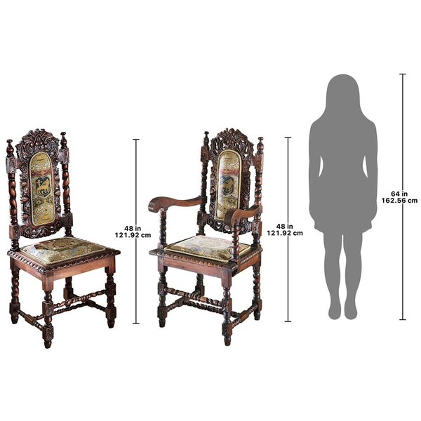 Design Toscano Charles II Chairs: Set of Four Side Chairs and Two Armchairs - AF99119