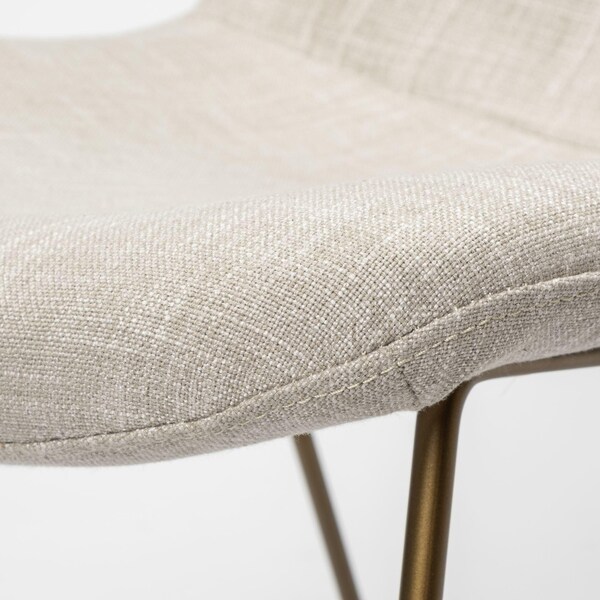 Homeroots Cream Fabric Seat with Gold Metal Frame Dining Chair - 380431