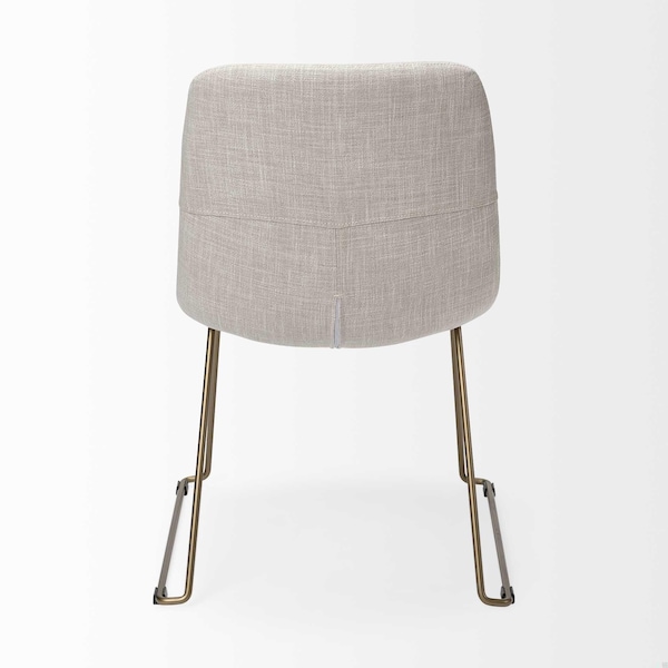 Homeroots Cream Fabric Seat with Gold Metal Frame Dining Chair - 380431