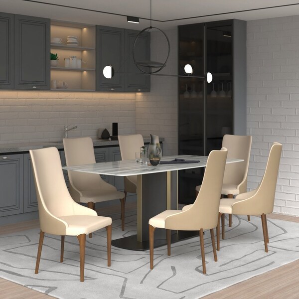 Leisuremod Elm Collection Modern Wooden Dining Chair In Taupe - EC23TP