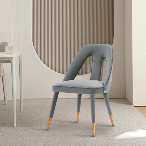 Manhattan Comfort Modern Neda Velvet Dining Chair in Grey - DC081-GY