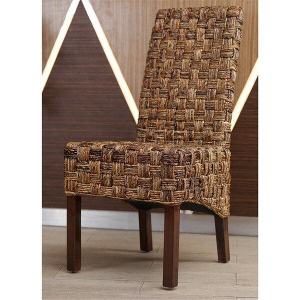 International Caravan Victor Woven Abaca Dining Chair, Salak Brown - SG-3309-1CH