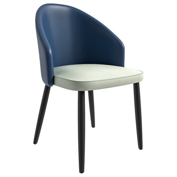 Leisuremod Paradiso Collection Modern Dining Seat in Blue with White Seat, 4PK - PC50BUW4
