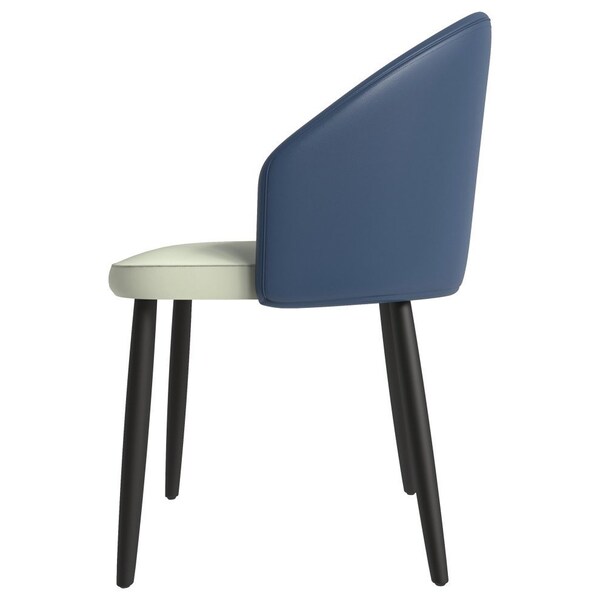 Leisuremod Paradiso Collection Modern Dining Seat in Blue with White Seat, 4PK - PC50BUW4