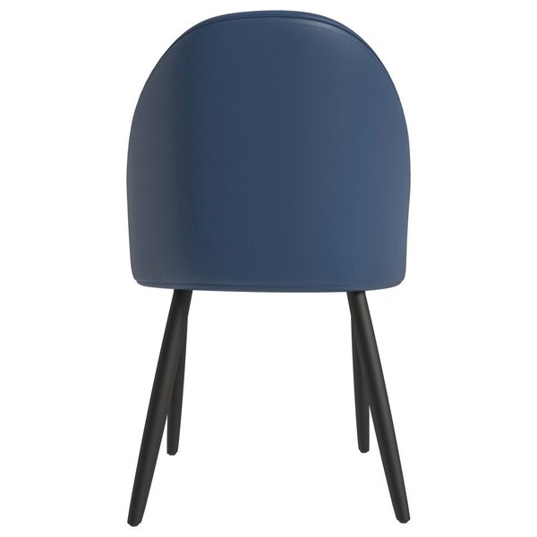 Leisuremod Paradiso Collection Modern Dining Seat in Blue with White Seat, 4PK - PC50BUW4