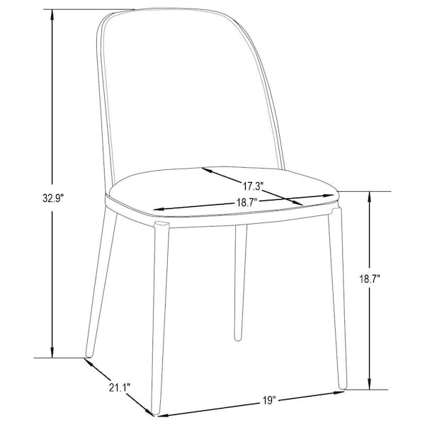 Leisuremod Tule Dining Chair with Velvet Seat & White Steel Frame, Natural Wood/Beige, 4PK - TWCNW18BG4