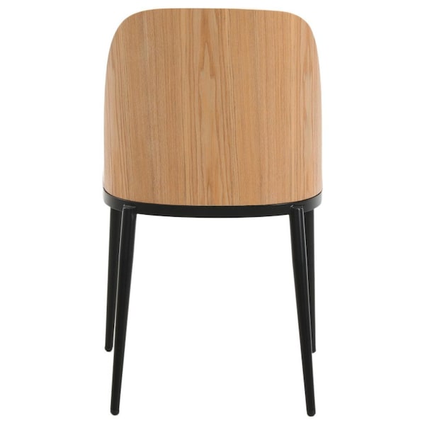 Leisuremod Tule Dining Side Chair with Velvet Seat and Steel Frame, Natural Wood/Beige, 4PK - TCNW18BG4