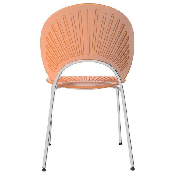 Leisuremod Opulent Modern Plastic Dining Side Chair with Chrome Metal Legs in Amber, 4PK - OC20A4
