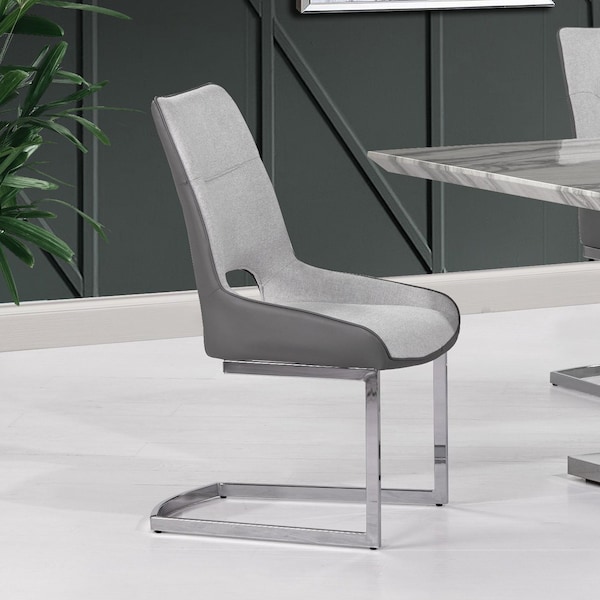 Global Furniture Usa Contemporary Fabric, PU D1119 2 Grey Dining Chairs - 3172