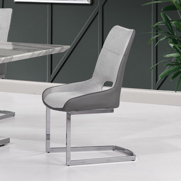 Global Furniture Usa Contemporary Fabric, PU D1119 2 Grey Dining Chairs - 3172