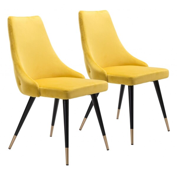 Gfancy Fixtures 34.8 x 20.5 x 24.6 in. Piccolo Dining Chair, Yellow - GF3657752
