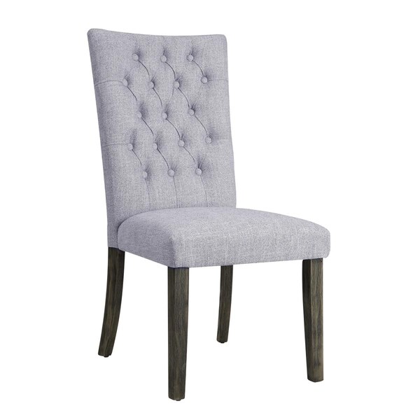 Kd Estanteria Side Chair In Gray Fabric, Gray Oak, 2PK - KD3098119