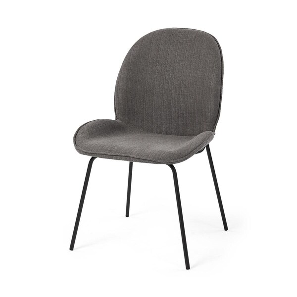 Gfancy Fixtures 34 x 26 x 21 in. Black & Gray Flaired Seat Fabric Dining Chair - GF3658086