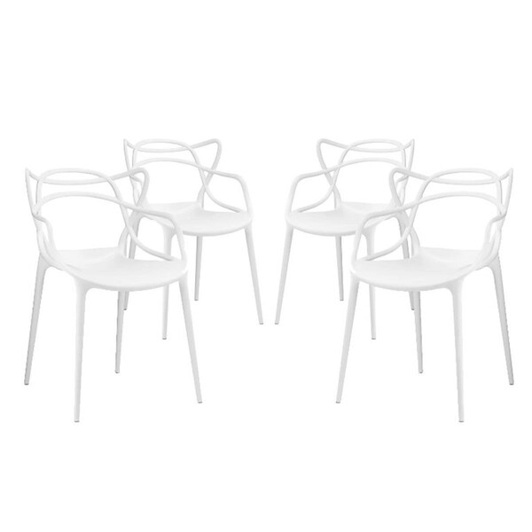 Modway Furniture Modway  Entangled Dining Chairs, White, 4PK - EEI-2348-WHI-SET