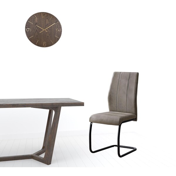 Homeroots 77.5 in. Taupe Fabric; Black Metal & Polyester Dining Chairs - Pack of 2 - 332622