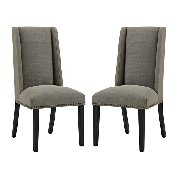 Modway Furniture Baron Fabric Dining Chair, Granite - Set of 2 - EEI-2748-GRA-SET