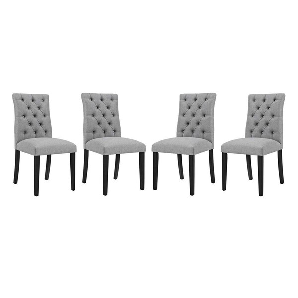 Modway Furniture Duchess Fabric Dining Chair, Light Gray - Set of 4 - EEI-3475-LGR