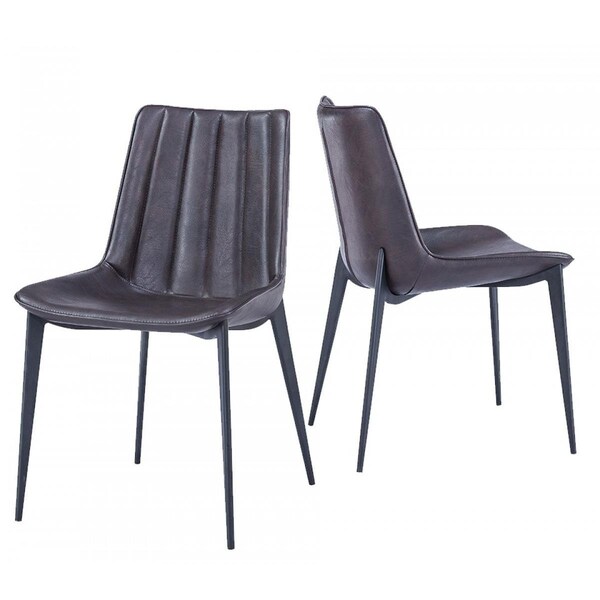 Homeroots Brown & Black Modern Dining Chairs, 2PK - 472231