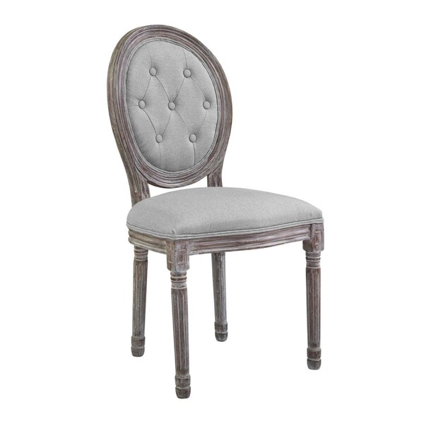 Modway Furniture Arise Vintage French Upholstered Fabric Dining Side Chair - Light Gray, 37.5 x 22 x 19.5 in. - EEI-2795-LGR
