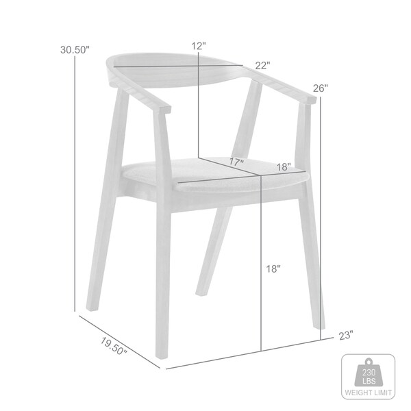 Armen Living Santana Wood Dining Chair in Walnut Finish with Charcoal Fabric - Set of 2 - LCSACHWACH