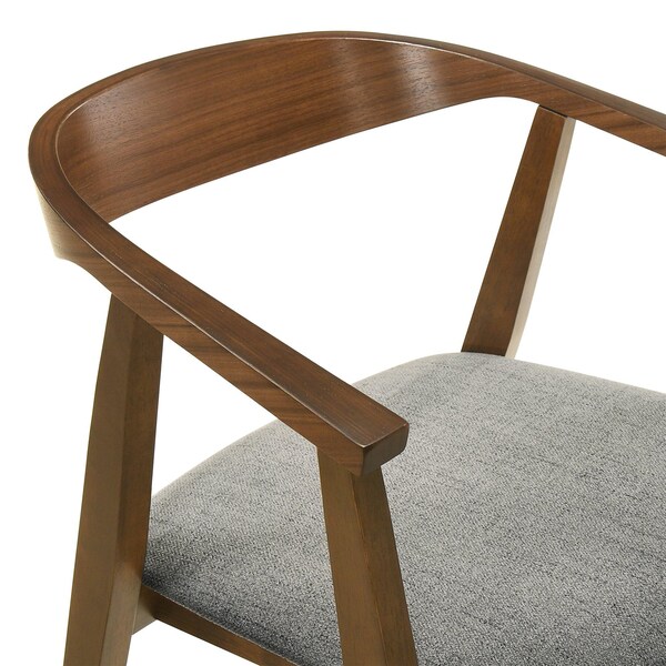 Armen Living Santana Wood Dining Chair in Walnut Finish with Charcoal Fabric - Set of 2 - LCSACHWACH