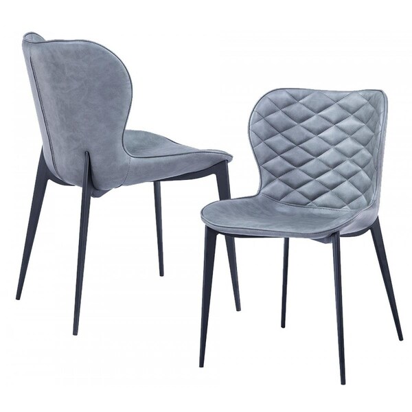 Homeroots Gray & Black Modern Dining Chairs, 2PK - 472230