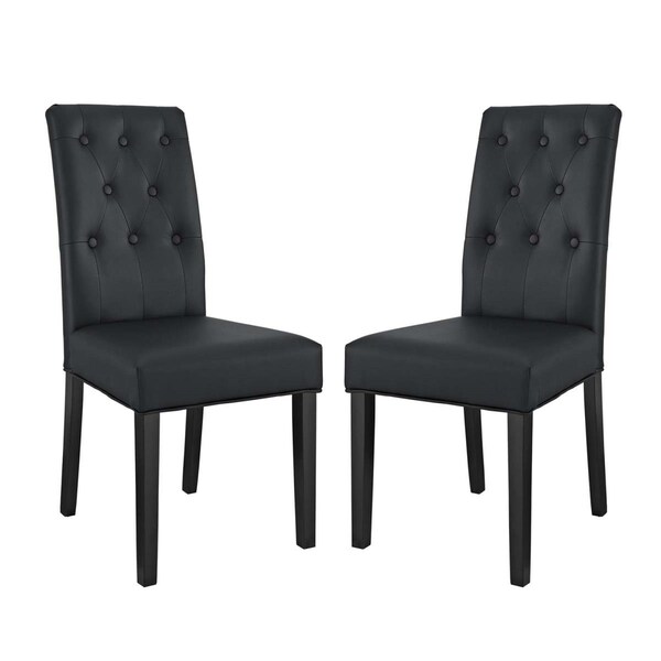 Modway Furniture Confer Dining Side Chair Vinyl - Black, 39.5 x 19 x 24 in., 2PK - EEI-3323-BLK
