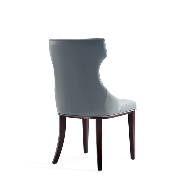 Manhattan Comfort Reine Faux Leather Dining Chair in Pebble Grey- Set of 2 - DC007-PE