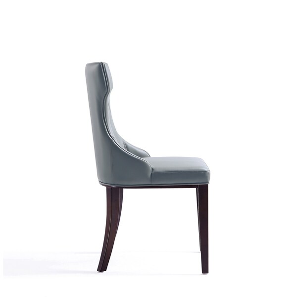 Manhattan Comfort Reine Faux Leather Dining Chair in Pebble Grey- Set of 2 - DC007-PE