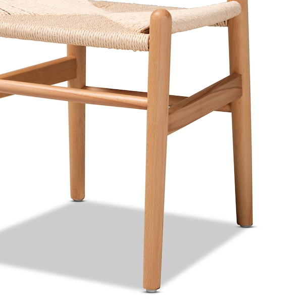 Baxton Studio Raheem Mid-Century Brown Hemp and Wood Dining Chair Set PR - 195-2PC-12391-ZORO