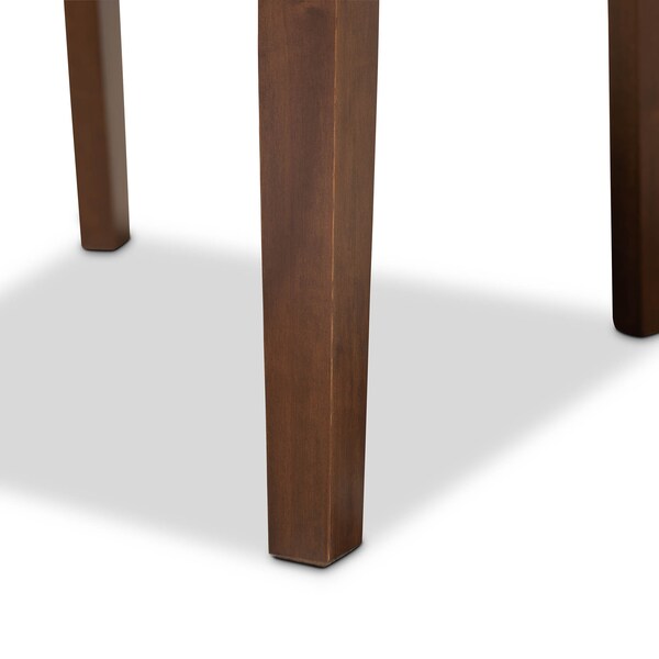 Baxton Studio Caron Grey Upholstered Walnut Wood 4-Piece Dining Chair Set - 161-9881