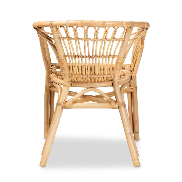 Baxton Studio Kaka Modern Bohemian Natural Brown Rattan Dining Chair - 209-12790