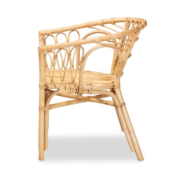 Baxton Studio Kaka Modern Bohemian Natural Brown Rattan Dining Chair - 209-12790