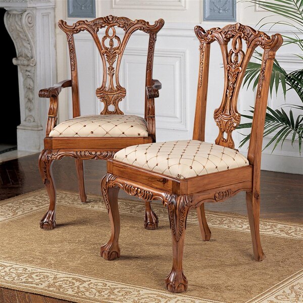 Design Toscano English Chippendale Chairs, PK 6 - AF91008
