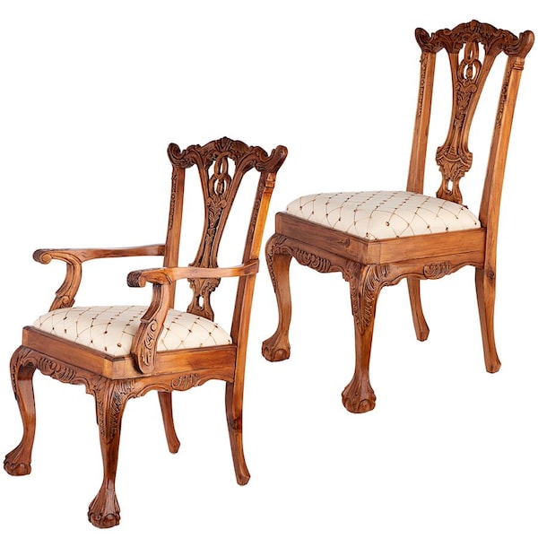 Design Toscano English Chippendale Chairs, PK 6 - AF91008
