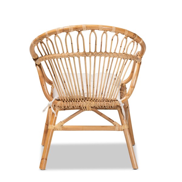 Baxton Studio Benicia Modern Bohemian Natural Brown Rattan Dining Chair - 210-12704