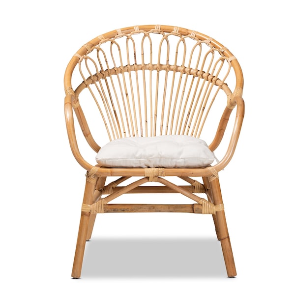 Baxton Studio Benicia Modern Bohemian Natural Brown Rattan Dining Chair - 210-12704