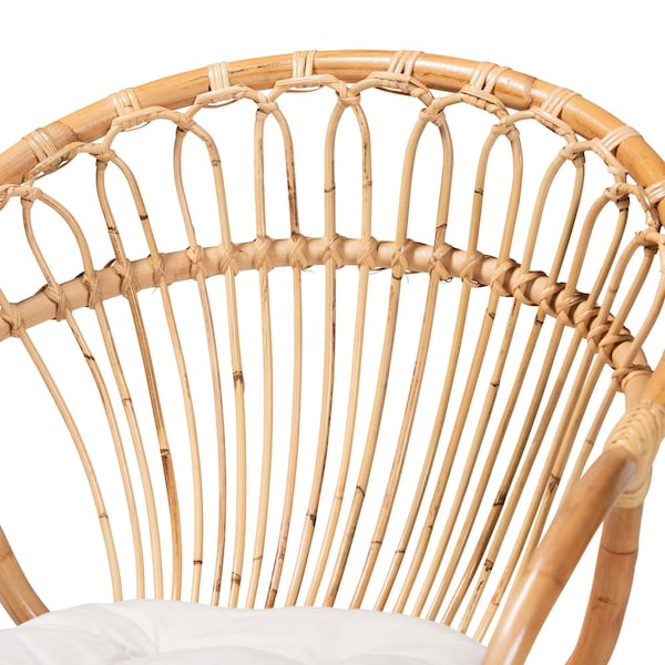 Baxton Studio Benicia Modern Bohemian Natural Brown Rattan Dining Chair - 210-12704