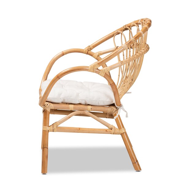 Baxton Studio Benicia Modern Bohemian Natural Brown Rattan Dining Chair - 210-12704