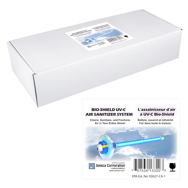 Bio Shield UV-C Air Sanitizer System, Cleans Air of Bacteria, Germs, Mold and Allergens - 50-BUVAS-E