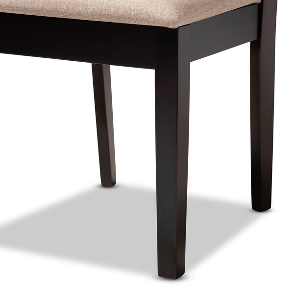 Baxton Studio Caron Sand Upholstered Espresso Brown Finished Wood Dining Chair, PK4 - 153-9401