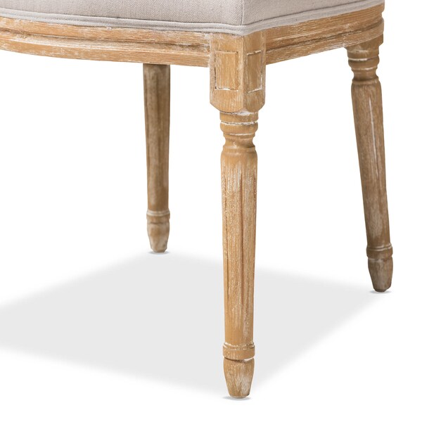 Baxton Studio Cadencia Oak Finish Wood and Beige Upholstered Dining Side Chair - 133-7334