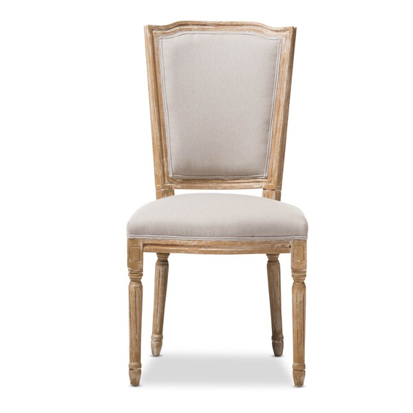 Baxton Studio Cadencia Oak Finish Wood and Beige Upholstered Dining Side Chair - 133-7334