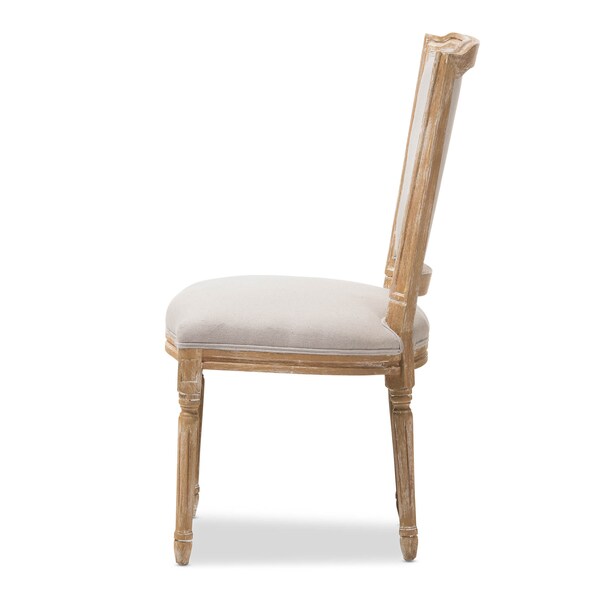 Baxton Studio Cadencia Oak Finish Wood and Beige Upholstered Dining Side Chair - 133-7334